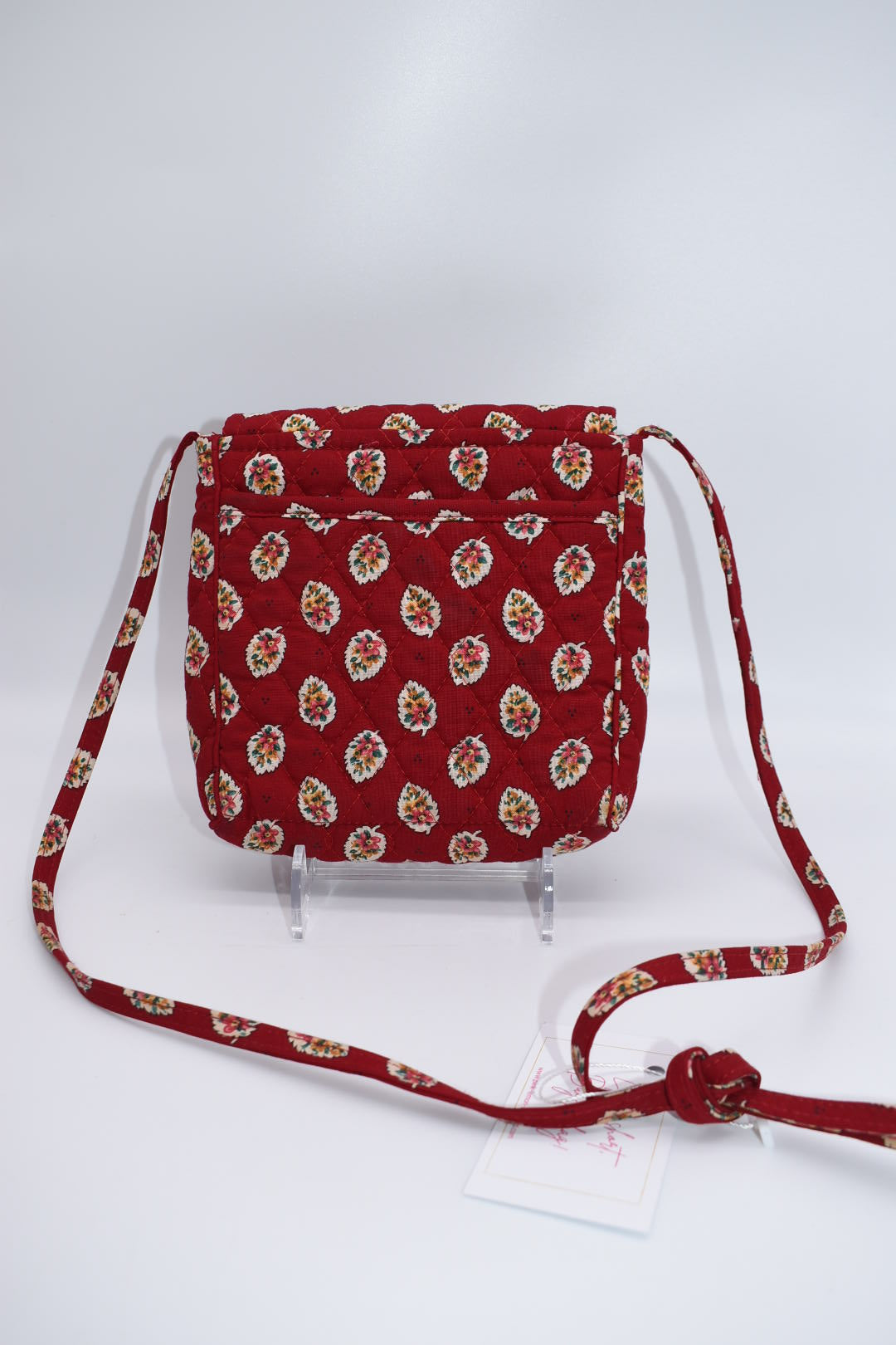 Vera Bradley Vintage Small Crossbody Bag in "Red Leaf" Pattern