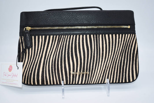 Vera Bradley "Uptown Stripes" Mia Leather Wristlet