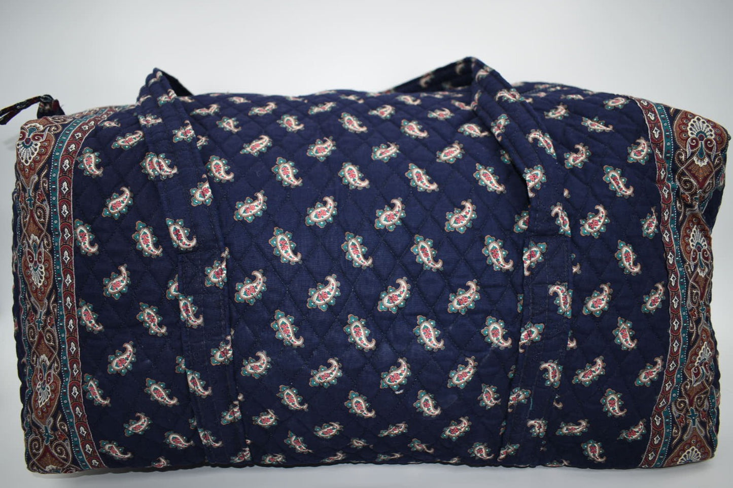 Vintage Vera Bradley XL Duffel Bag in "Navy -1991" Pattern