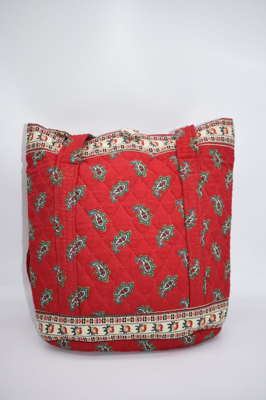 Vintage Vera Bradley Tote Bag in "Red- Fall 1991" Pattern
