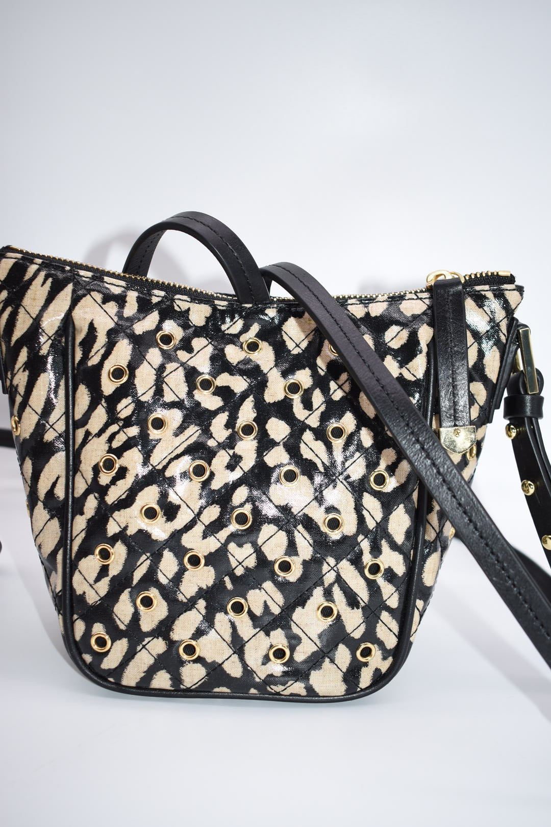 Vera Bradley 'Glossy Leopard" Fenwick Mini Crossbody Hobo Bag