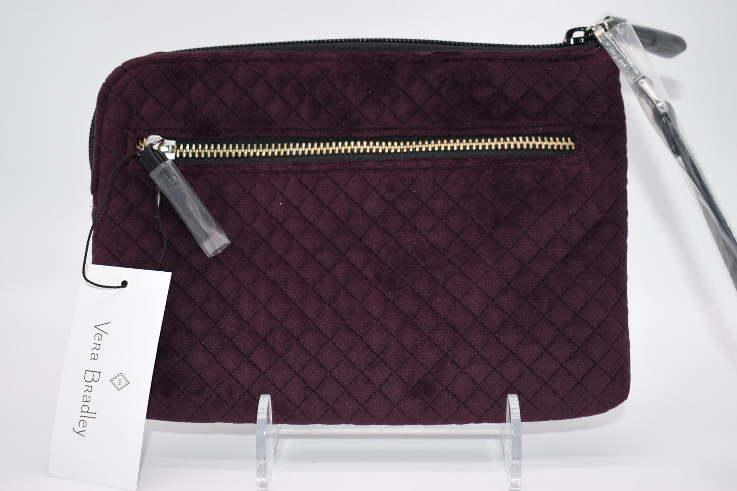 Vera Bradley Velvet Iconic Pouch Wristlet in "Blackberry Wine"