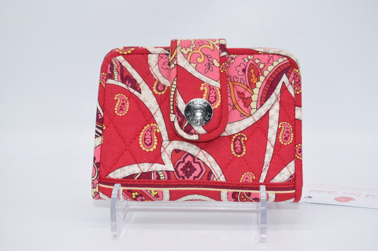 Vera Bradley Snappy Bifold Wallet in "Rosy Posies"