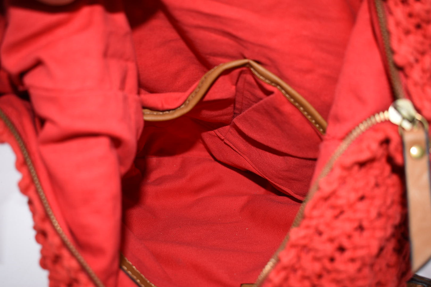 LUCKY Brand Boho Crochet Red Shoulder Bag