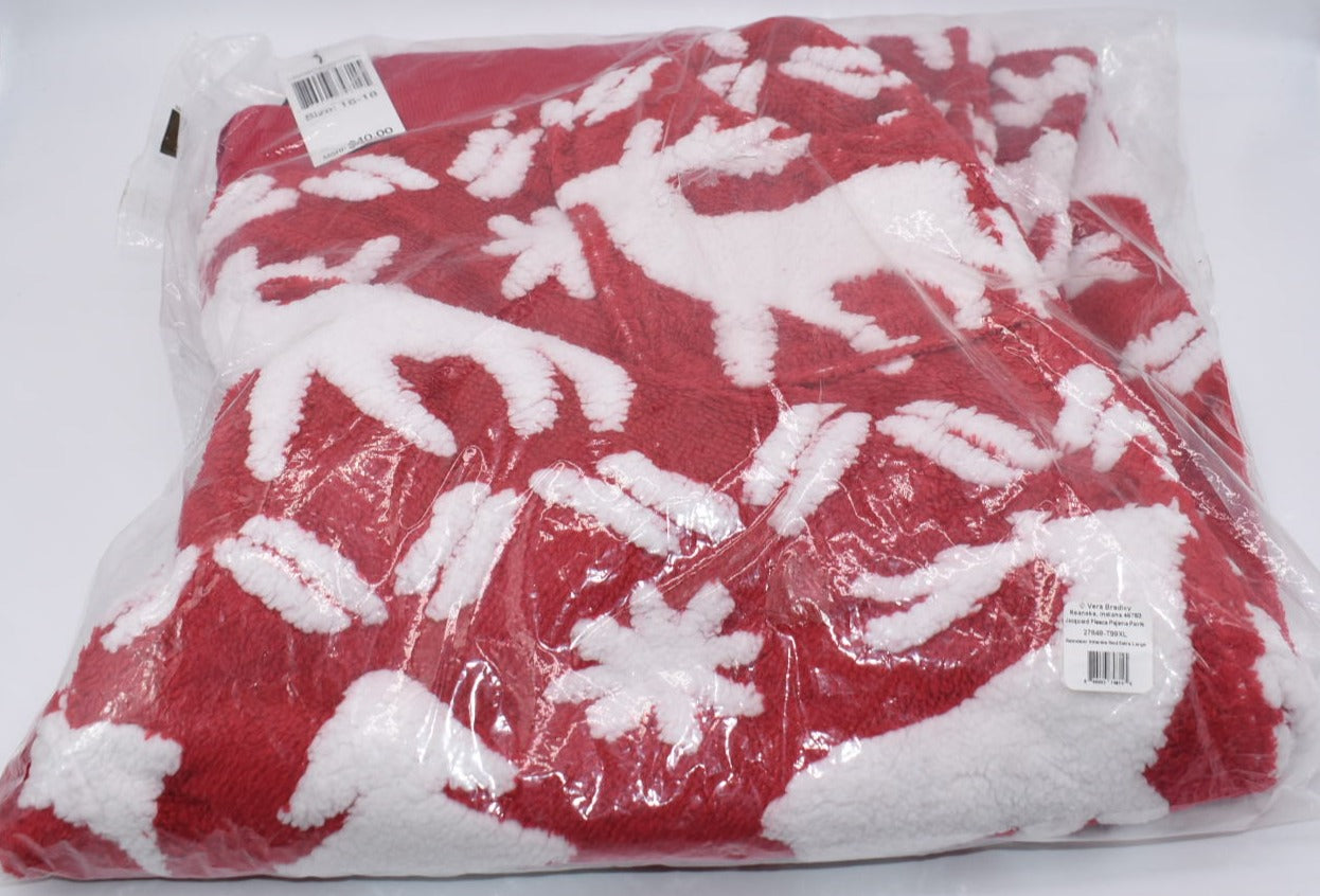 Vera Bradley "Reindeer Intarsia Red" XL Jacquard Fleece Pajama Pants