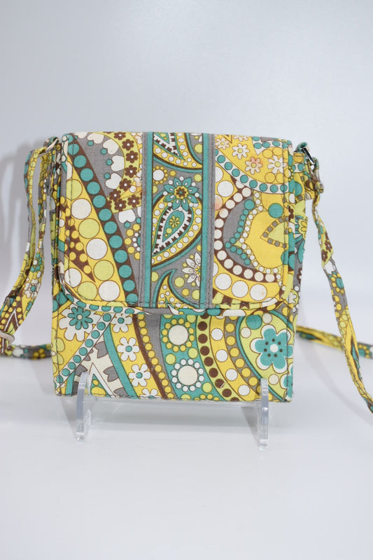 Rare Vera Bradley Mini Crossbody Bag in "Lemon Parfait" Pattern