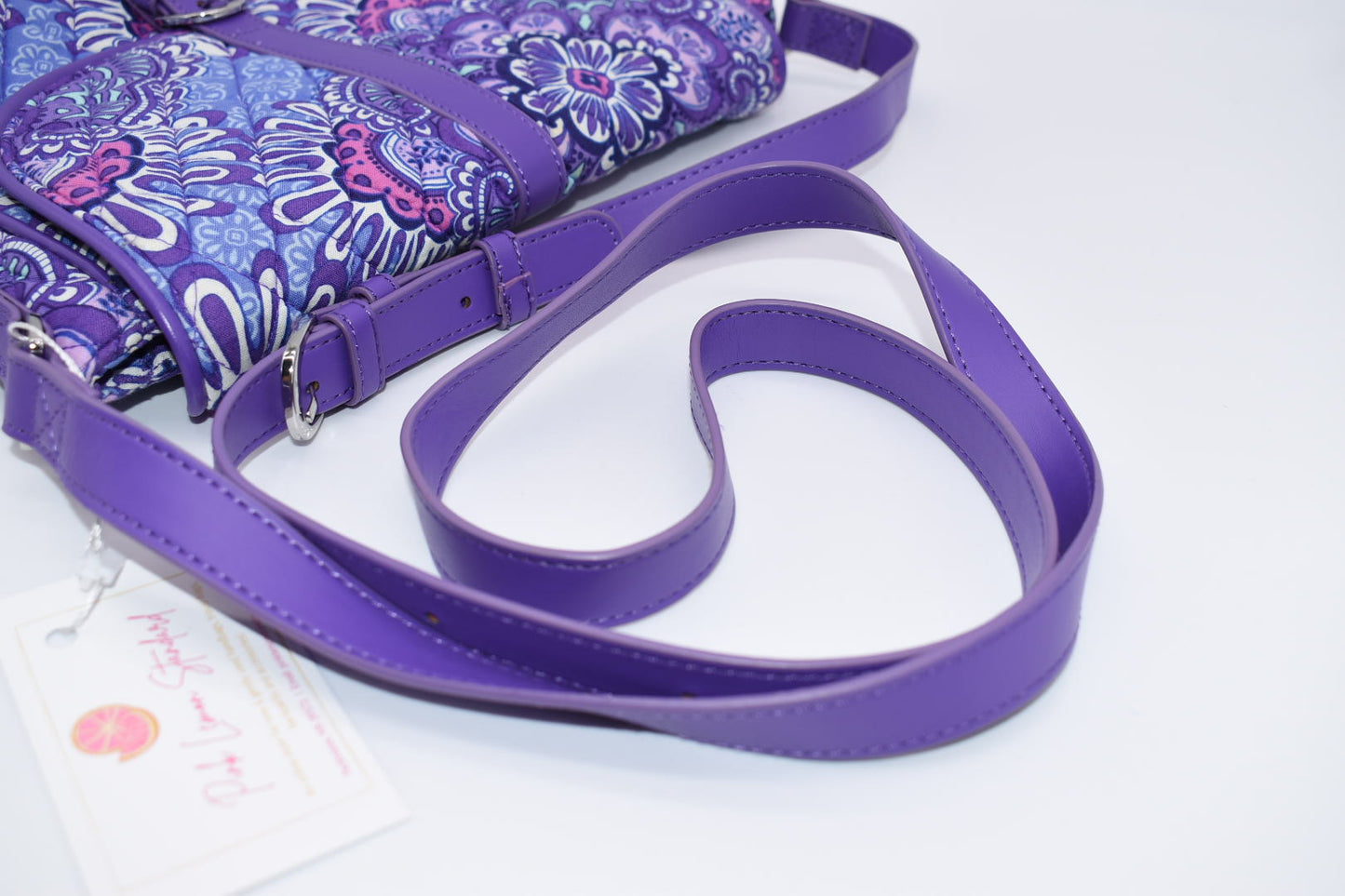 Vera Bradley "Lilac Tapestry" Slim Saddle Bag