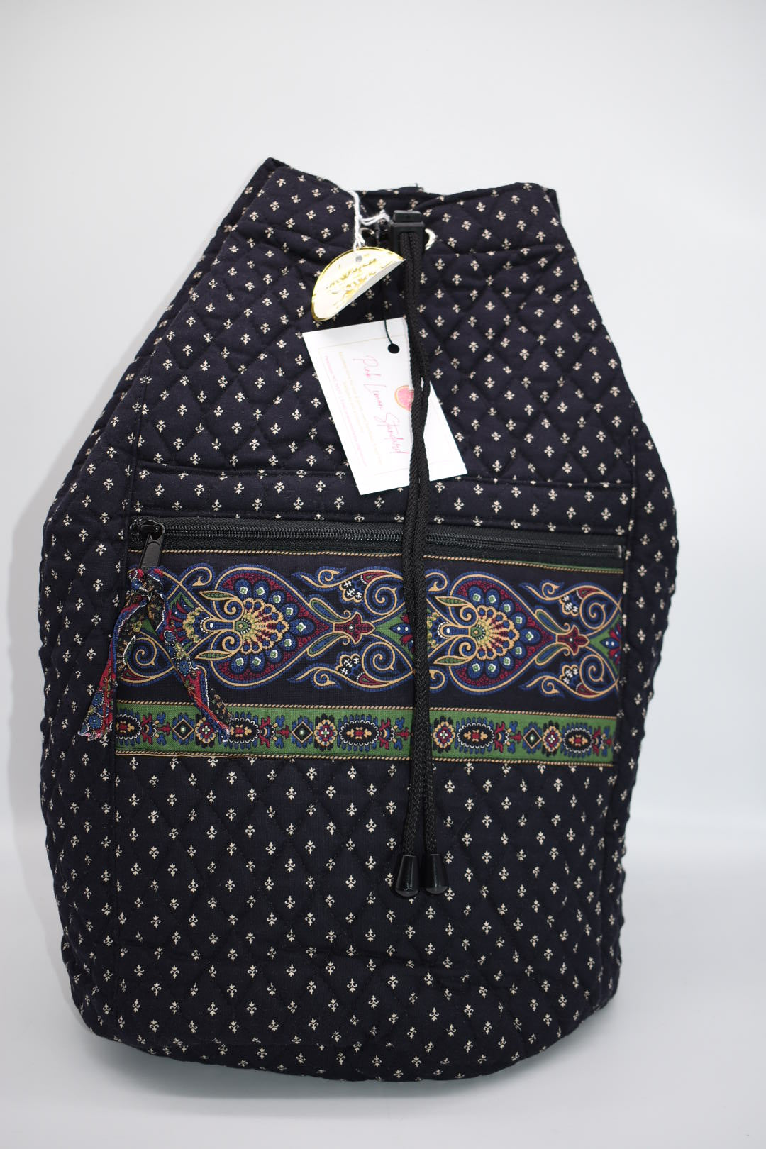 Vintage Vera Bradley Large Sling Bag in "Black - 1990" Pattern