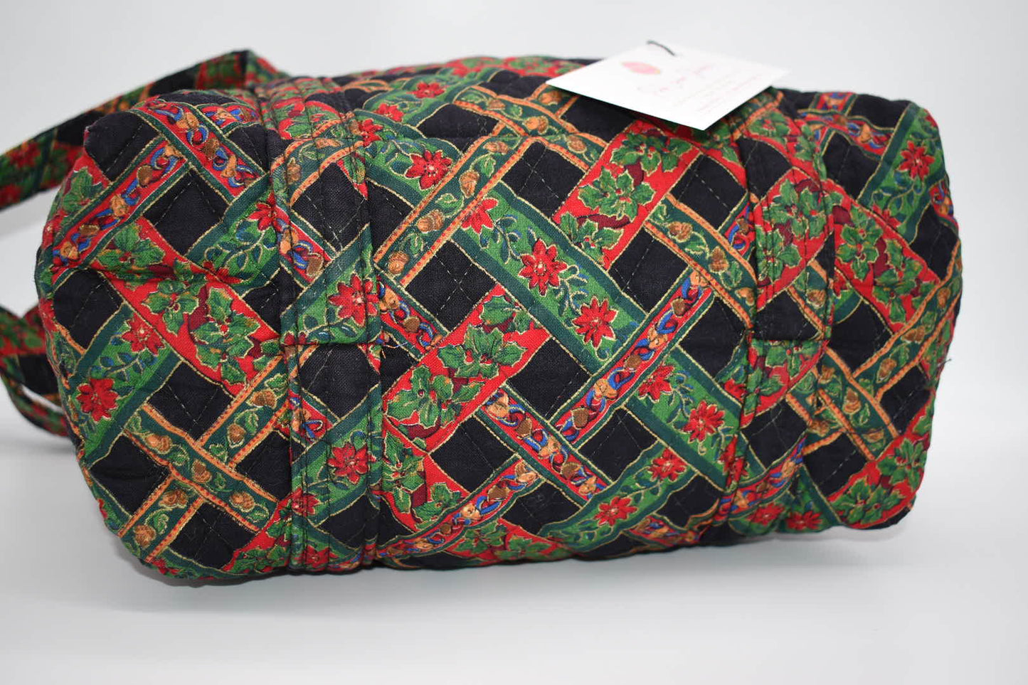 Vintage Vera Bradley Shoulder Bag in "Noel Coordinate" Pattern
