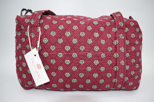 Vintage Vera Bradley Small Duffel Bag in "Plum -1987" Pattern