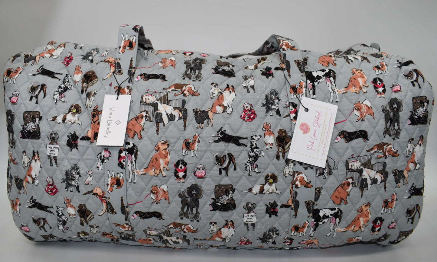Vera Bradley XL Traveler Duffel Bag in "Dog Show" Pattern