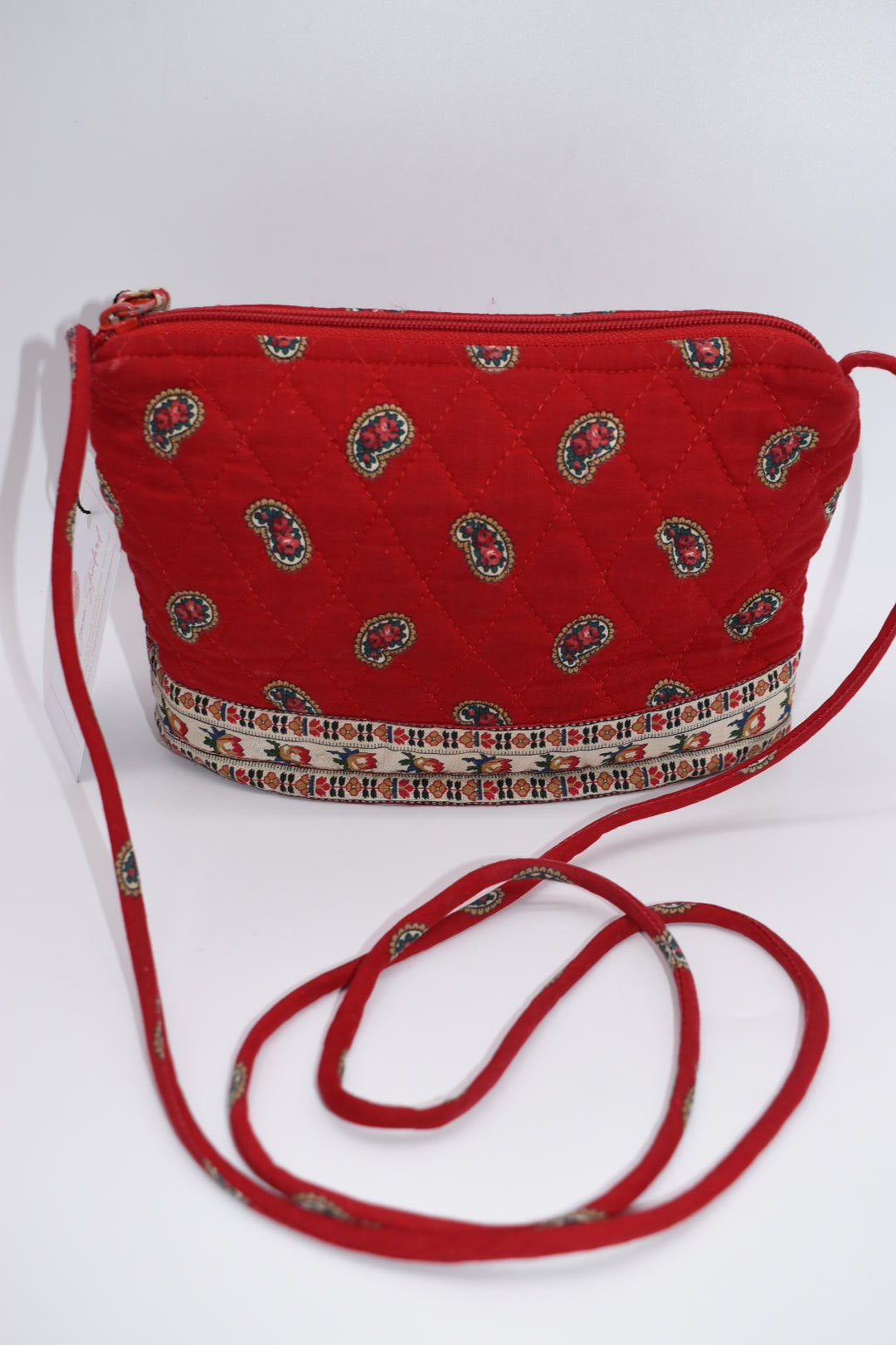 Vintage Vera Bradley Small Crossbody Bag in "Apple Red - 1991" Pattern