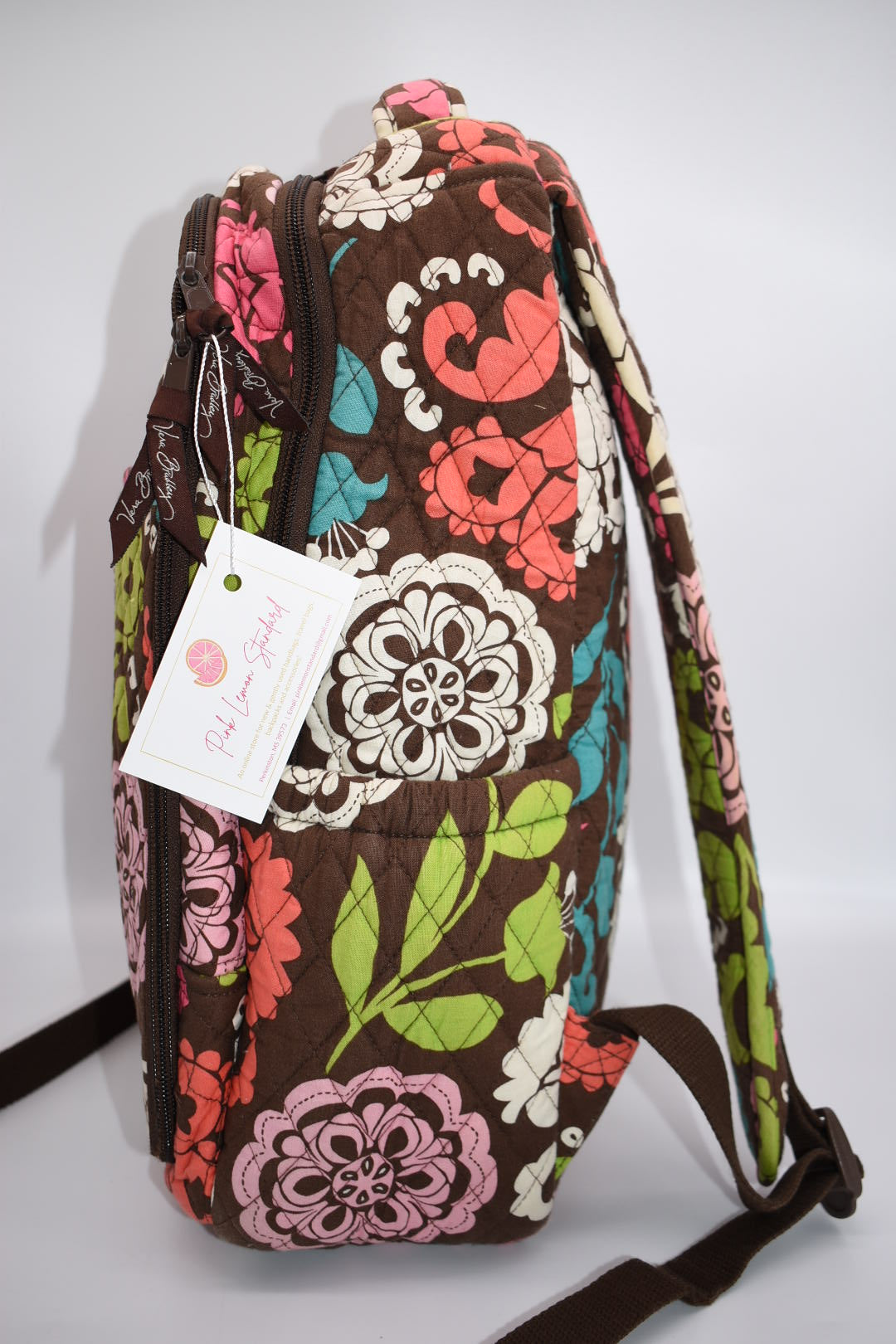 Vera Bradley Backpack Baby Bag in Lola Pattern – Pink Lemon Standard
