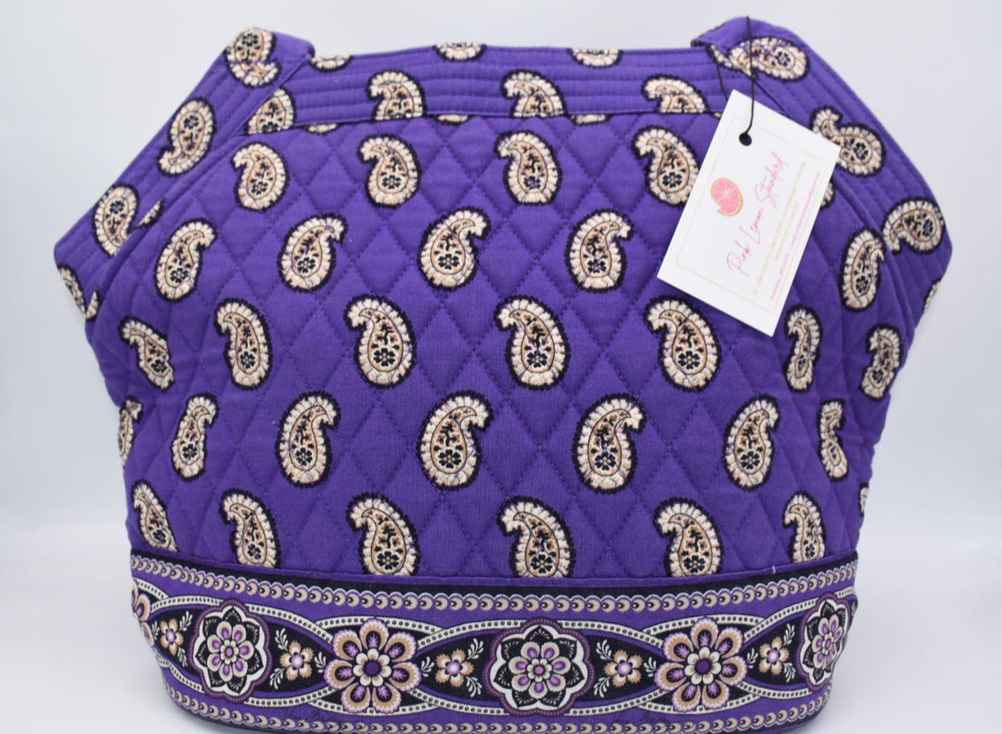 Vera Bradley Angle Tote Bag in "Simply Violet" Pattern