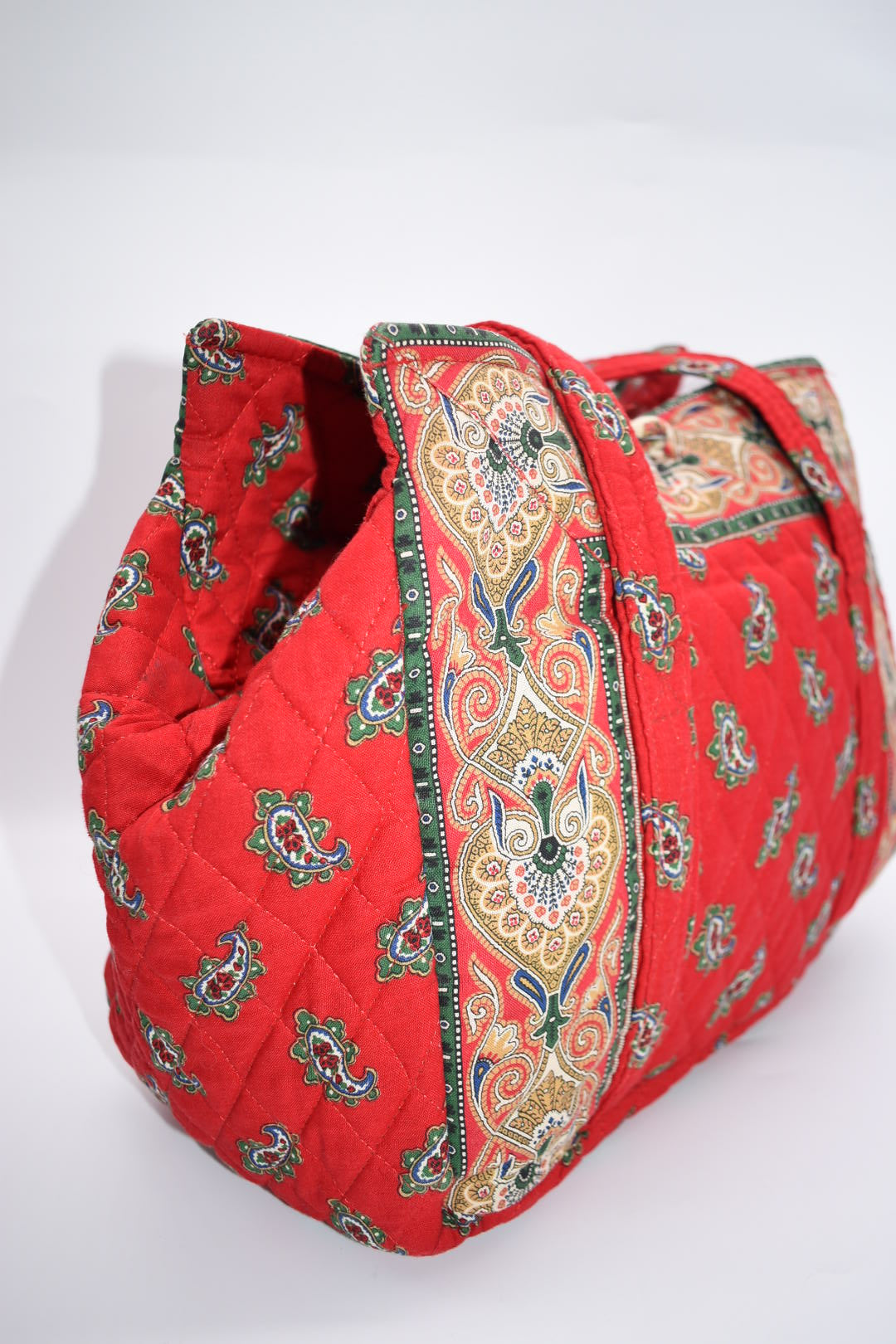 Vintage Vera Bradley Hoosier Shoulder Bag in "Red 1991" Pattern