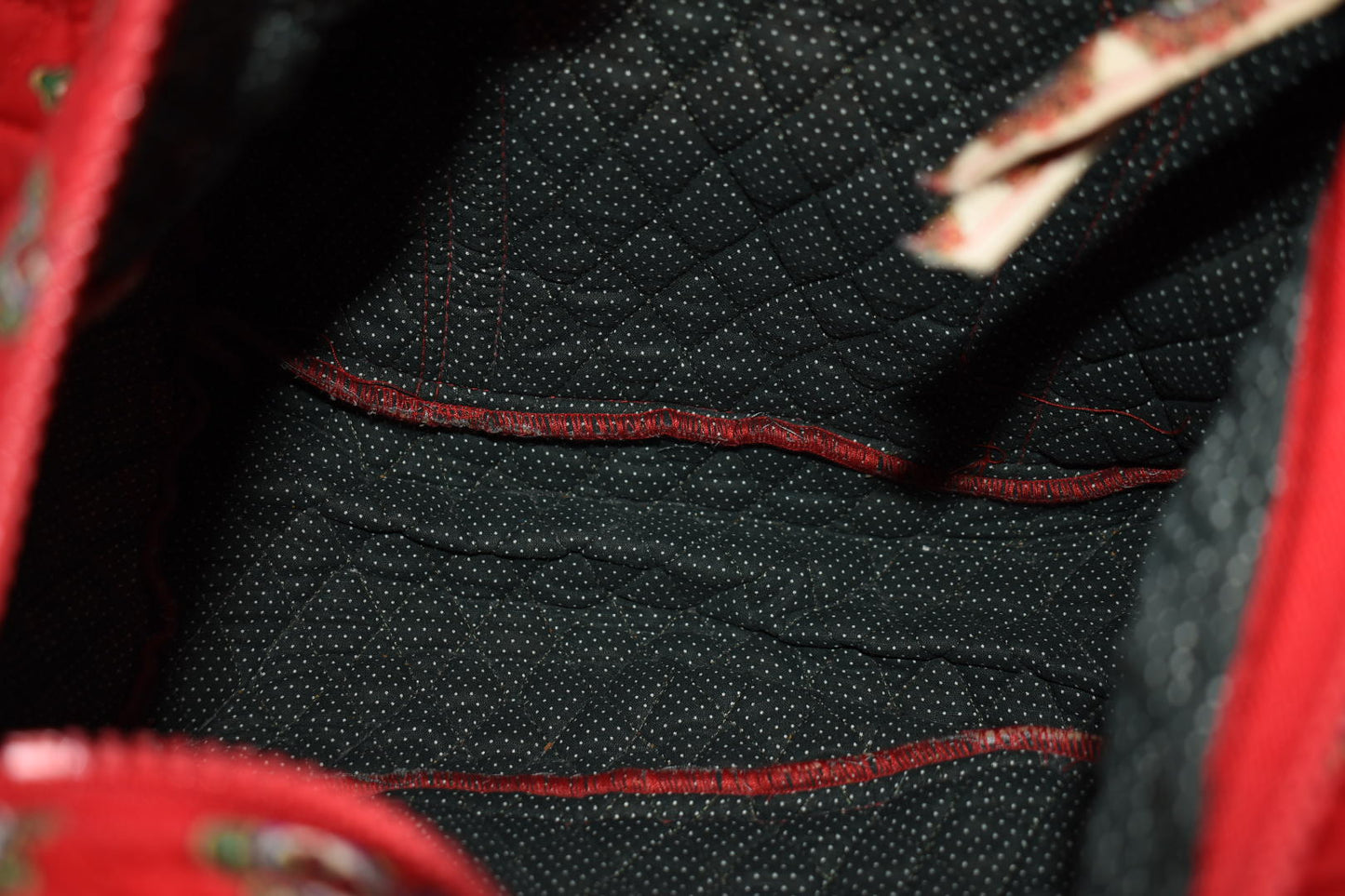 Vintage Vera Bradley Hoosier Shoulder Bag in "Red 1991" Pattern