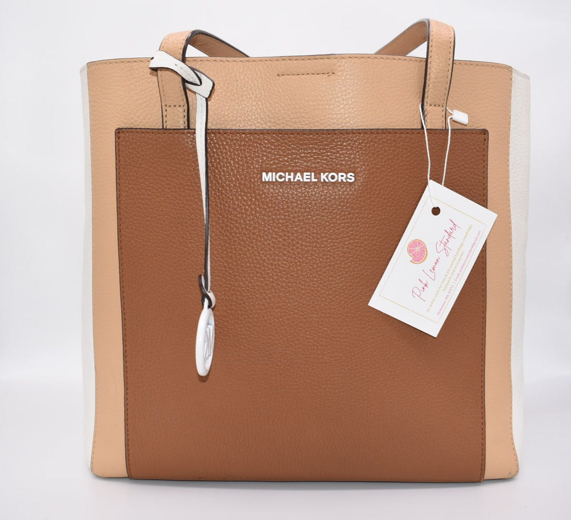 Michael Kors Leather "Gemma" Large Pocket Tote Bag