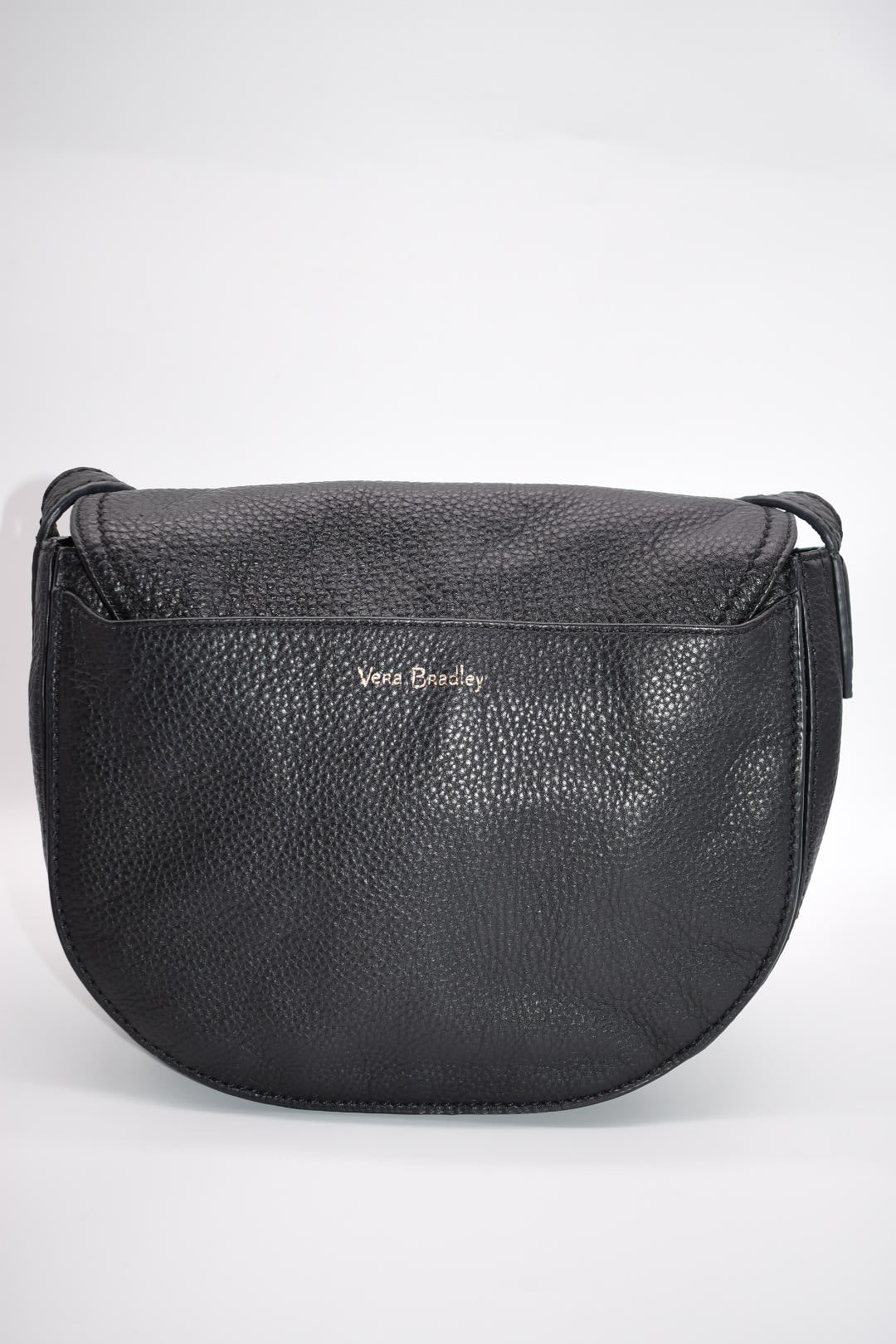 Vera Bradley Black Leather Carson Saddle Crossbody Bag